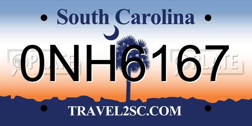 0NH6167 South Carolina License Plate