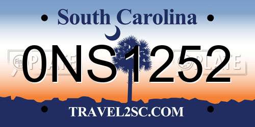 0NS1252 South Carolina License Plate