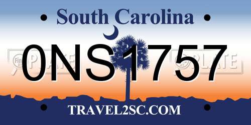 0NS1757 South Carolina License Plate