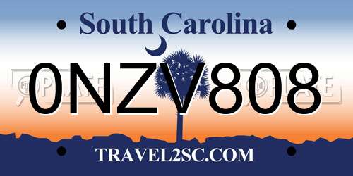 0NZV808 South Carolina License Plate