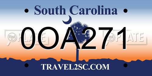 0OA271 South Carolina License Plate