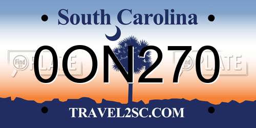 0ON270 South Carolina License Plate