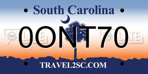 0ONT70 South Carolina License Plate