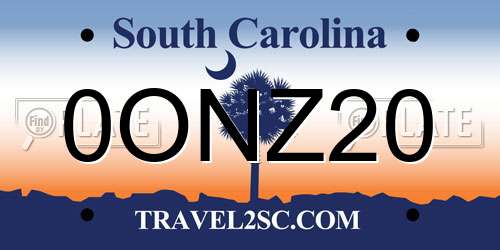 0ONZ20 South Carolina License Plate