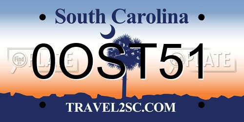 0OST51 South Carolina License Plate