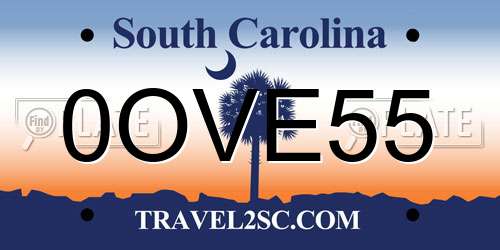 0OVE55 South Carolina License Plate