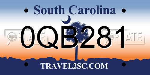 0QB281 South Carolina License Plate