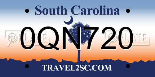 0QN720 South Carolina License Plate