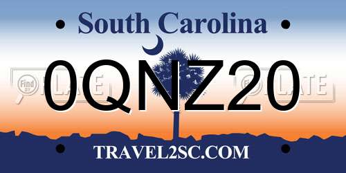 0QNZ20 South Carolina License Plate
