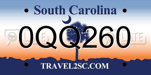 0QQ260 South Carolina License Plate