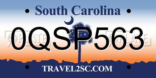 0QSP563 South Carolina License Plate