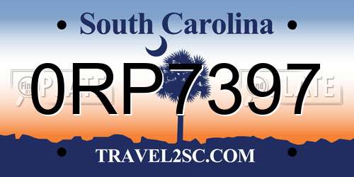 0RP7397 South Carolina License Plate