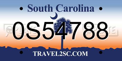 0S54788 South Carolina License Plate
