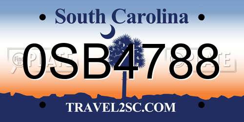 0SB4788 South Carolina License Plate