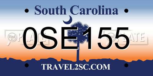 0SE155 South Carolina License Plate