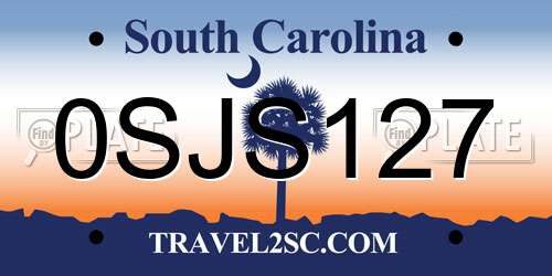0SJS127 South Carolina License Plate