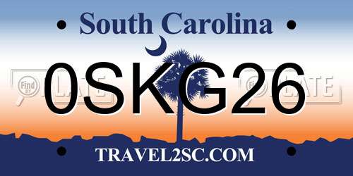 0SKG26 South Carolina License Plate