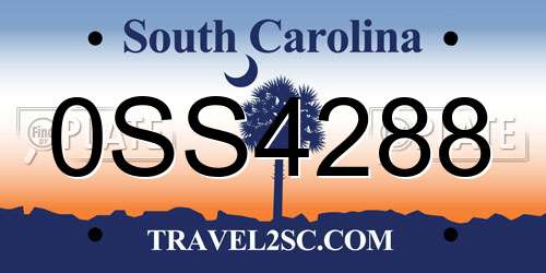0SS4288 South Carolina License Plate