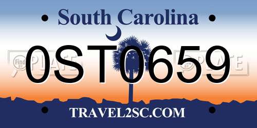 0ST0659 South Carolina License Plate