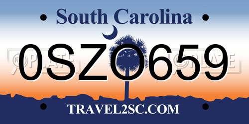 0SZO659 South Carolina License Plate
