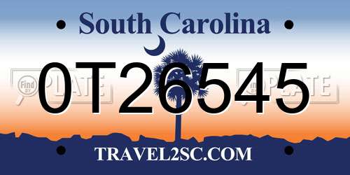 0T26545 South Carolina License Plate