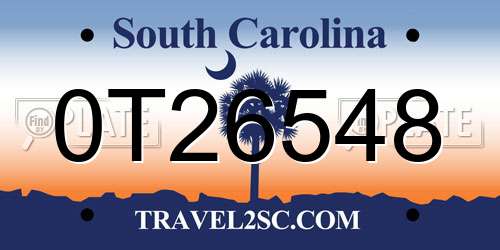 0T26548 South Carolina License Plate