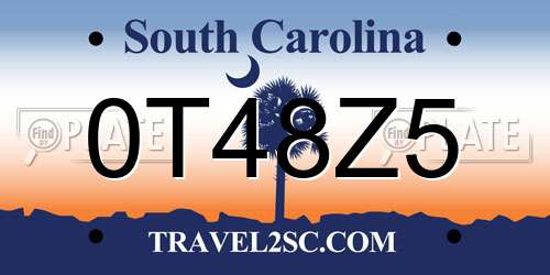 0T48Z5 South Carolina License Plate