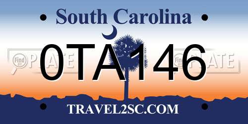 0TA146 South Carolina License Plate