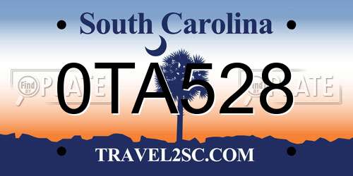 0TA528 South Carolina License Plate