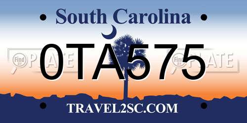 0TA575 South Carolina License Plate