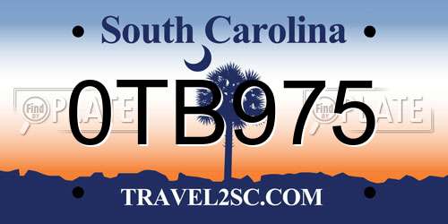 0TB975 South Carolina License Plate