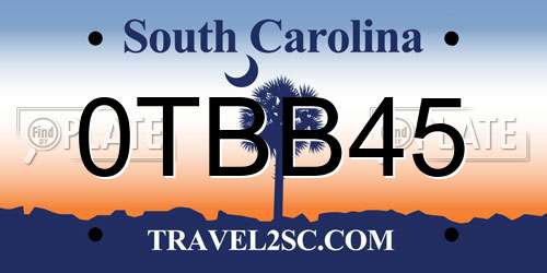 0TBB45 South Carolina License Plate