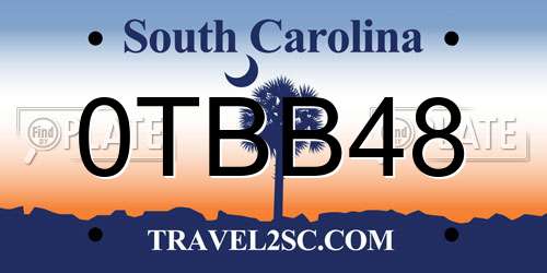 0TBB48 South Carolina License Plate