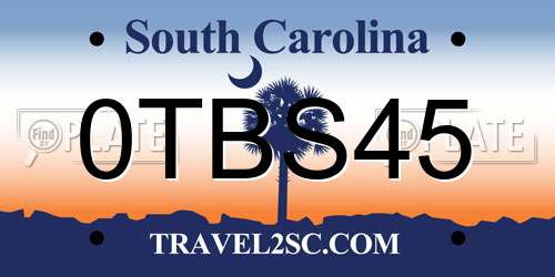 0TBS45 South Carolina License Plate