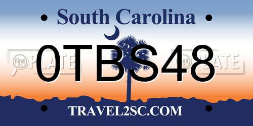 0TBS48 South Carolina License Plate