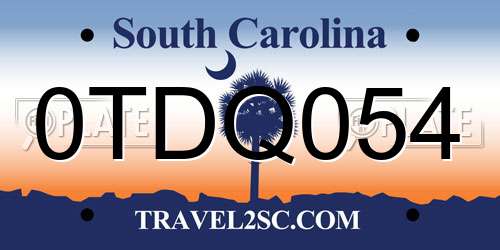 0TDQ054 South Carolina License Plate