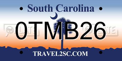 0TMB26 South Carolina License Plate