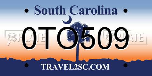 0TO509 South Carolina License Plate