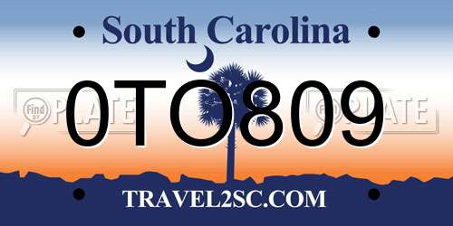 0TO809 South Carolina License Plate