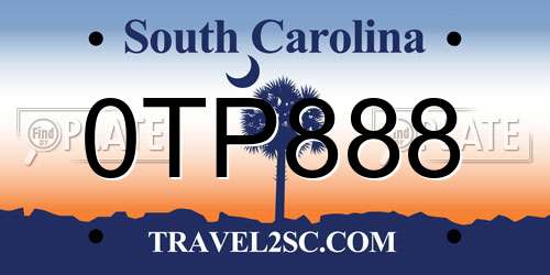 0TP888 South Carolina License Plate