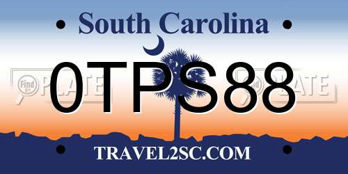 0TPS88 South Carolina License Plate