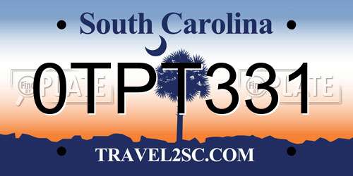 0TPT331 South Carolina License Plate