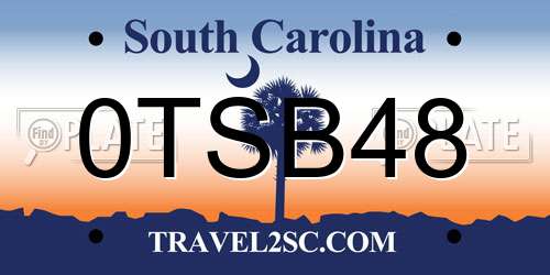 0TSB48 South Carolina License Plate