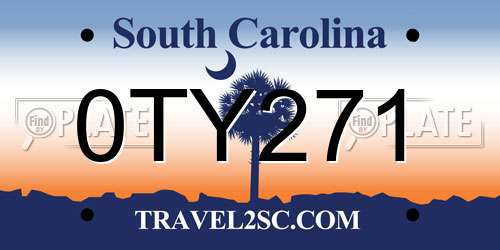 0TY271 South Carolina License Plate