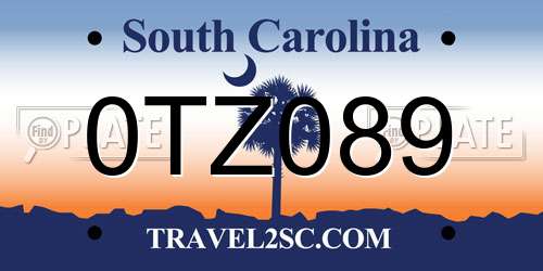 0TZ089 South Carolina License Plate