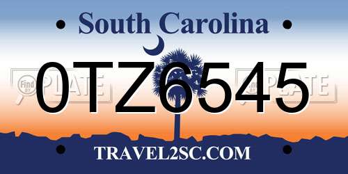 0TZ6545 South Carolina License Plate