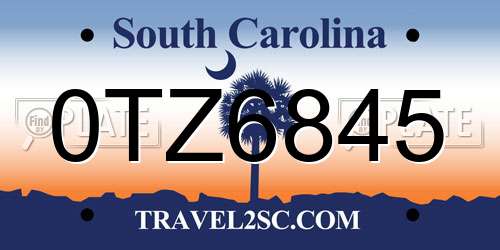 0TZ6845 South Carolina License Plate