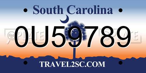 0U59789 South Carolina License Plate