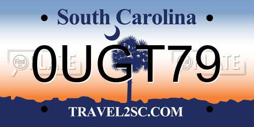 0UGT79 South Carolina License Plate