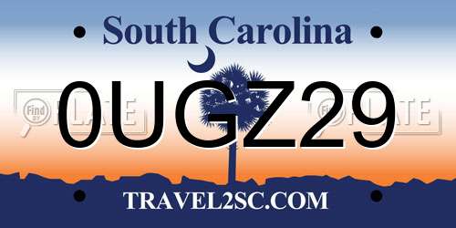 0UGZ29 South Carolina License Plate